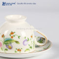 Cutting-edge Colorful Drawing Translucent Ceramic Bone China Tea Coffee Cup And Saucer Set